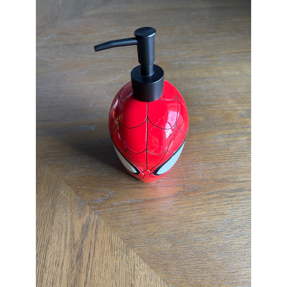 Marvel Spider-Man Ceramic Soap Dispenser Red Superhero Mask Bathroom Decor